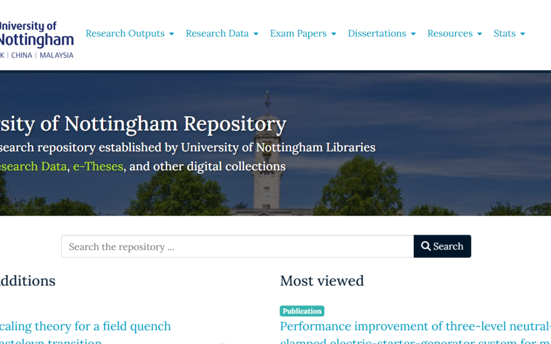 The University of Nottingham’s New DSpace-CRIS Repository Is Now Live